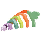 Hape Safari Elephant Wooden Stacking Blocks 7pcs - Colorland Toys