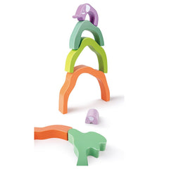 Hape Safari Elephant Wooden Stacking Blocks 7pcs - Colorland Toys