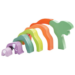 Hape Safari Elephant Wooden Stacking Blocks 7pcs - Colorland Toys