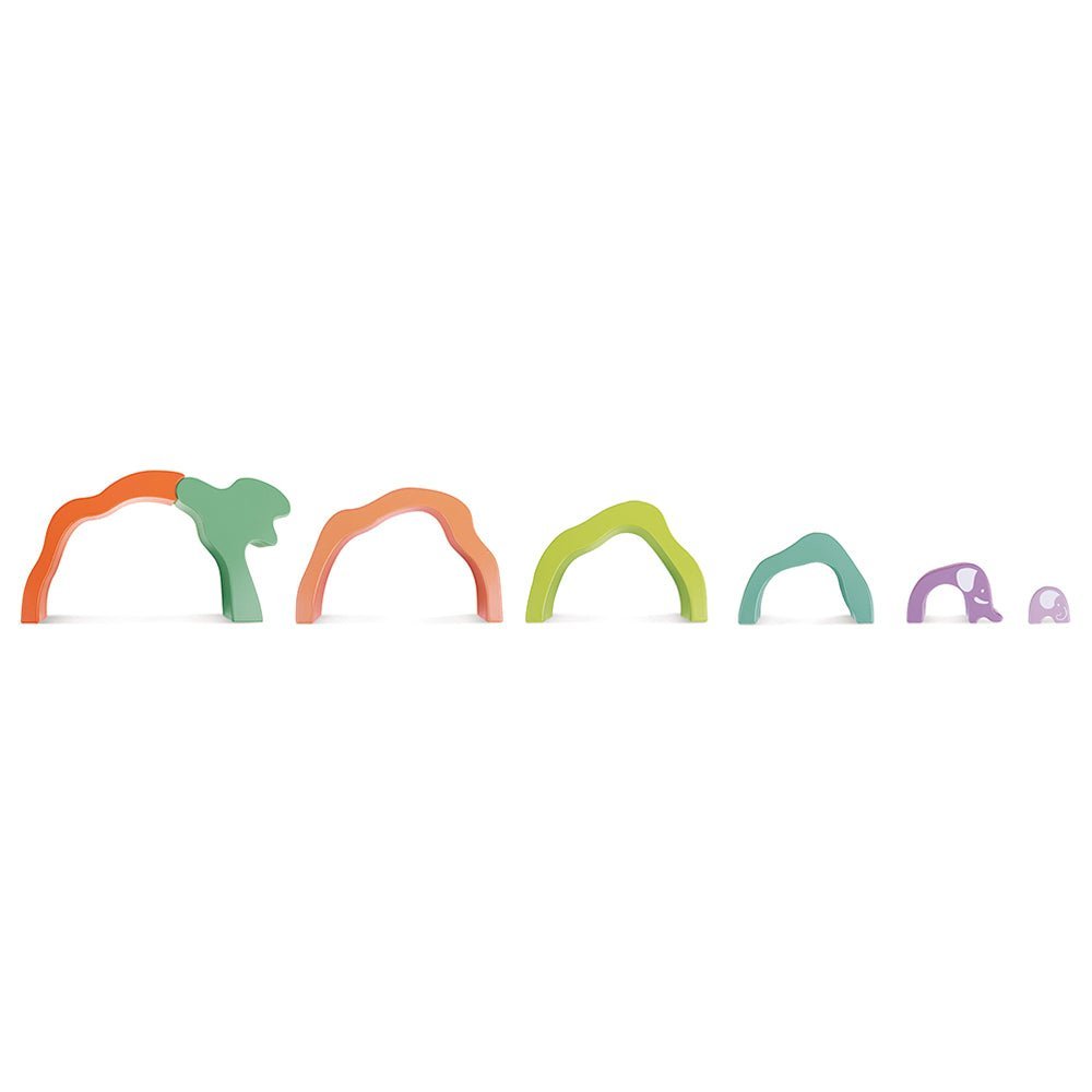 Hape Safari Elephant Wooden Stacking Blocks 7pcs - Colorland Toys