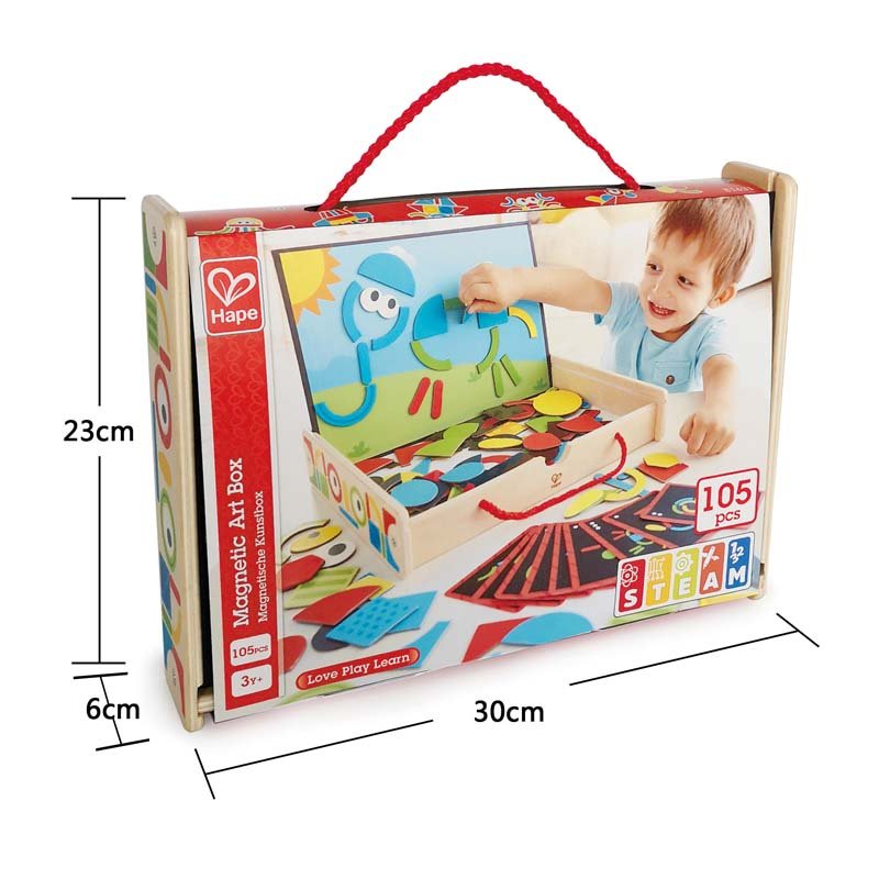 Hape Two - sided Magnetic Art Box Wooden Playset - 91pcs - Colorland Toys