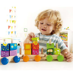 Hape Wooden Fantasia Blocks and Train Cars - Set of 17pcs - Colorland Toys