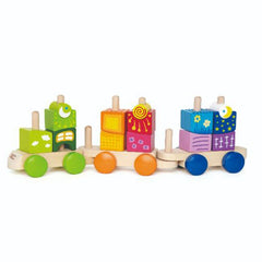 Hape Wooden Fantasia Blocks and Train Cars - Set of 17pcs - Colorland Toys
