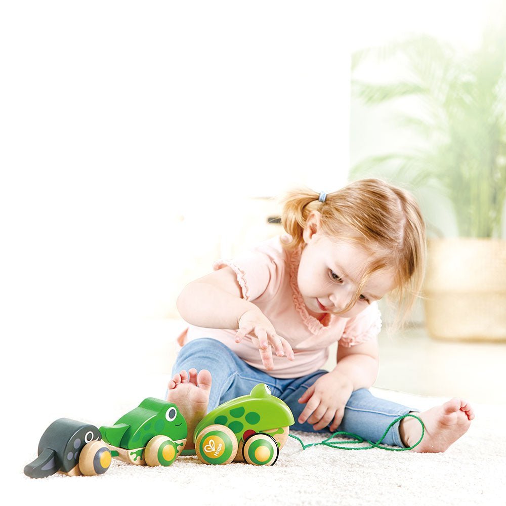 Hape Wooden Frog - Themed Push and Pull - Along Toy - Colorland Toys