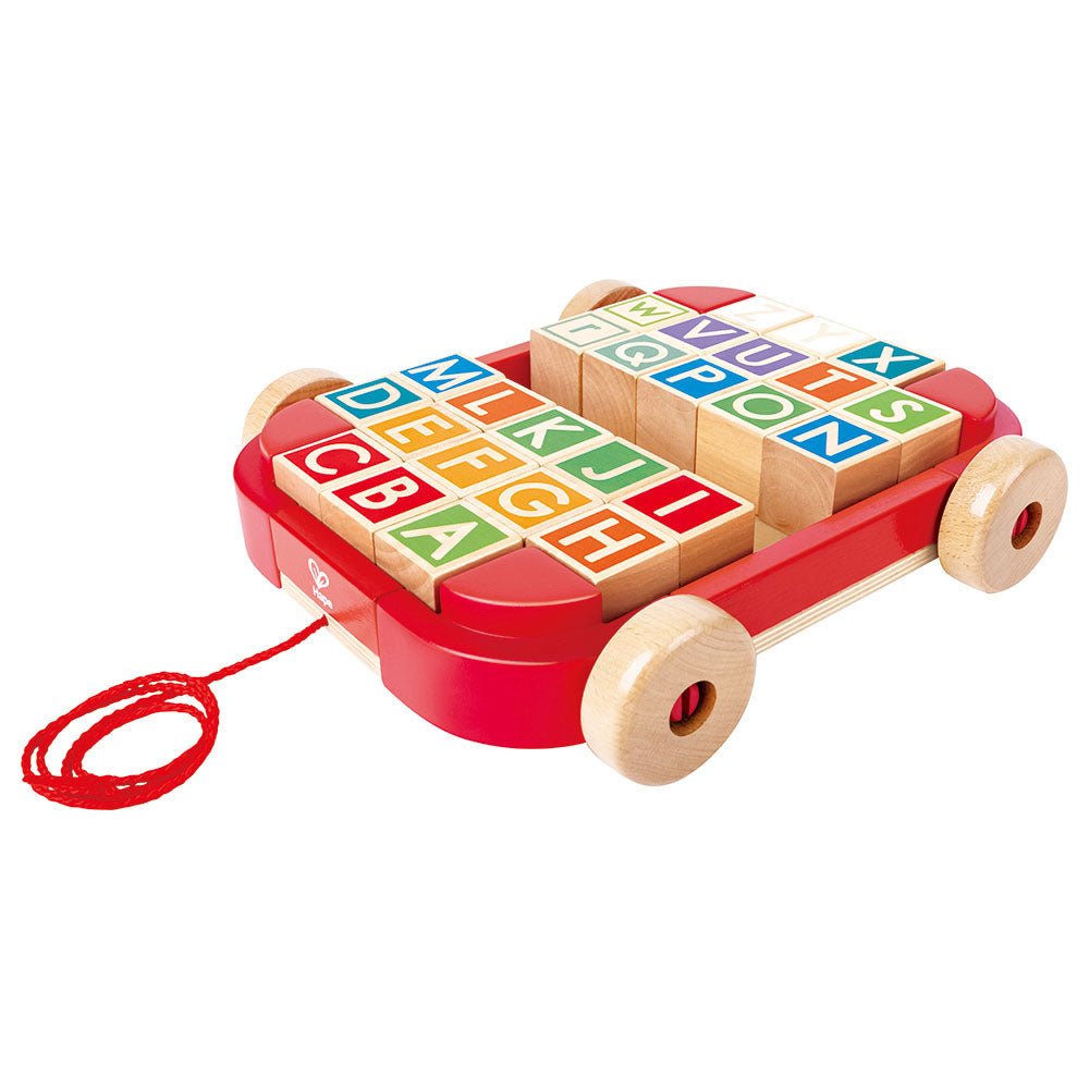 Hape Wooden Pull - Along Cart With Stacking Blocks - Colorland Toys