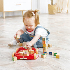 Hape Wooden Pull - Along Cart With Stacking Blocks - Colorland Toys