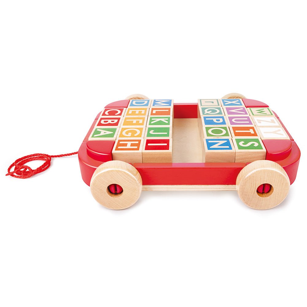 Hape Wooden Pull - Along Cart With Stacking Blocks - Colorland Toys