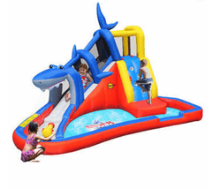 Happy Hop Action Air Inflatable Waterslide Shark Bounce House 9327 - Colorland Toys
