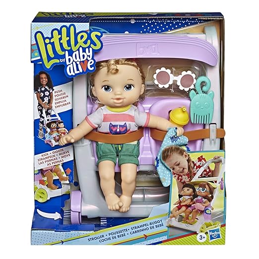 Hasbro Littles By Baby Alive Push And Kick Stroller Little Ana E6703 - Colorland Toys