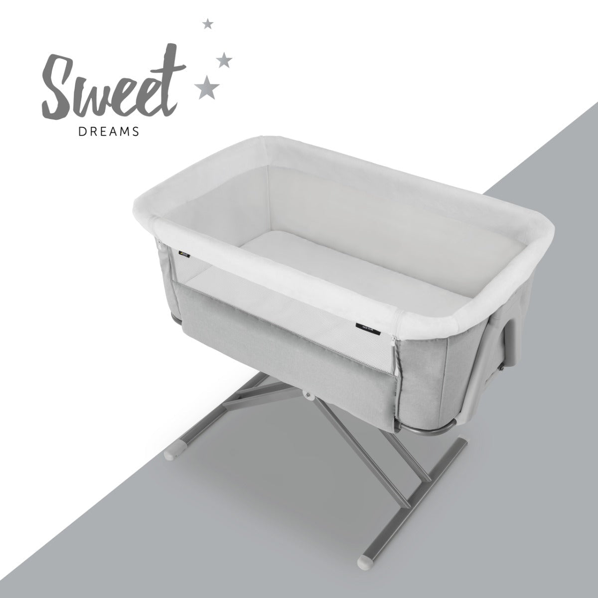Hauck Face to Me 2 Melange Grey Baby Bed 608531 - Colorland Toys