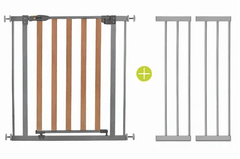 Hauck Woodlock Safegate 75 - 80cm with Extension 21cm Silver 595015 - Colorland Toys