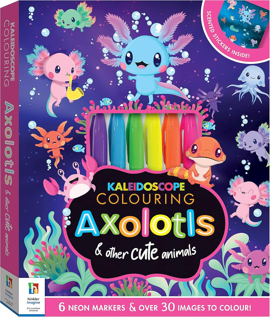 Hinkler Kaleidoscope Axolotls Coloring Kit