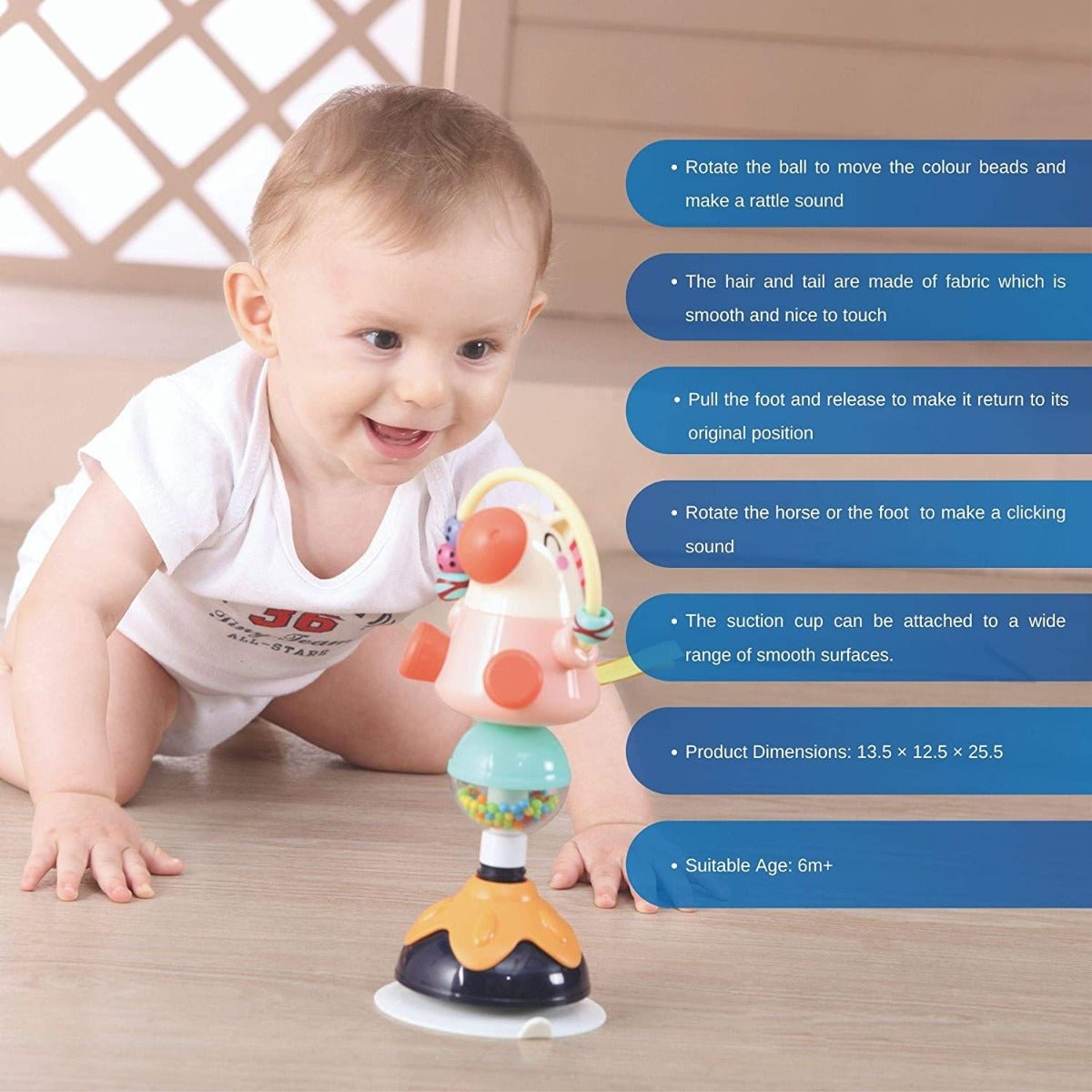 Hola Funny Horse Rattle B1154/3150A - Colorland Toys