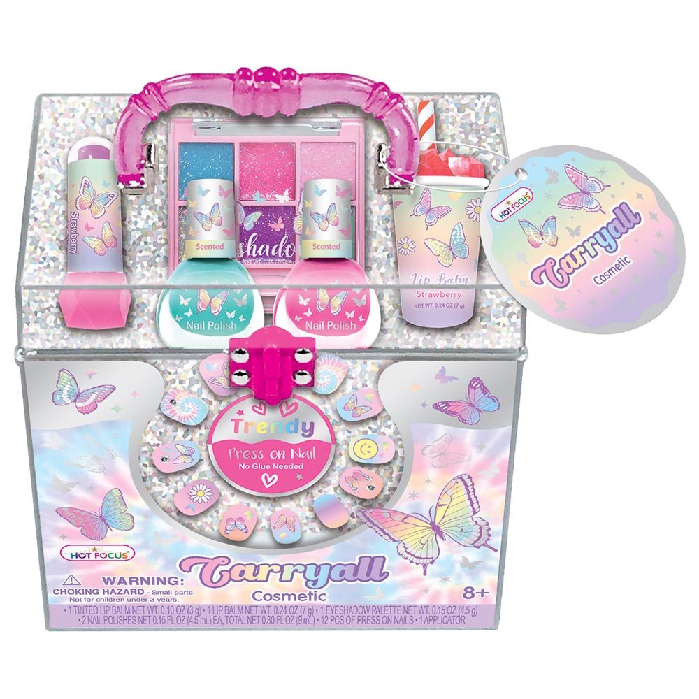 Hot Focus Tye Die Butterfly Carryall Cosmetic Set Makeup 048TB - Colorland Toys
