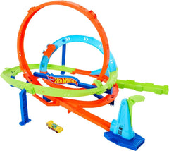 Hot Wheels Action Loop Cyclone Challenge Track Set with 1:64 Scale HTK16 - Colorland Toys