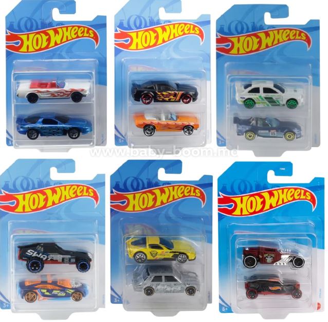 Hot Wheels Basic Car 2 Hot Wheels Cars in 1 Pack Assortment FVN40 - Colorland Toys