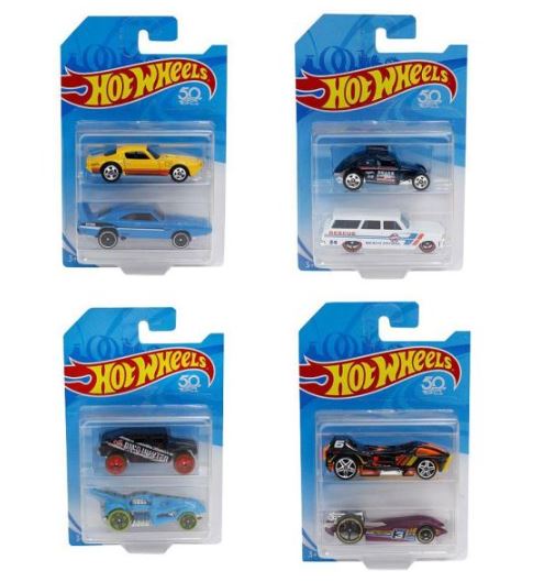 Hot Wheels Basic Car 2 Hot Wheels Cars in 1 Pack Assortment FVN40 - Colorland Toys