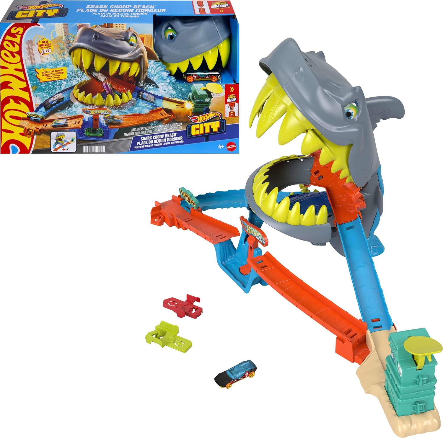 Hot Wheels City Shark Chomp Beach Playset JHL96 - Colorland Toys