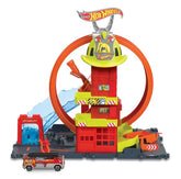 Hot Wheels City Super Loop Fire Station Playset, Track Set With 1 Toy Car - Colorland Toys