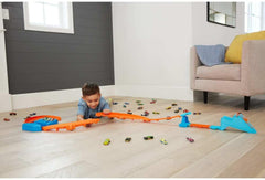 Hot Wheels Deluxe Building Box Track Set with Motorized Booster - Colorland Toys