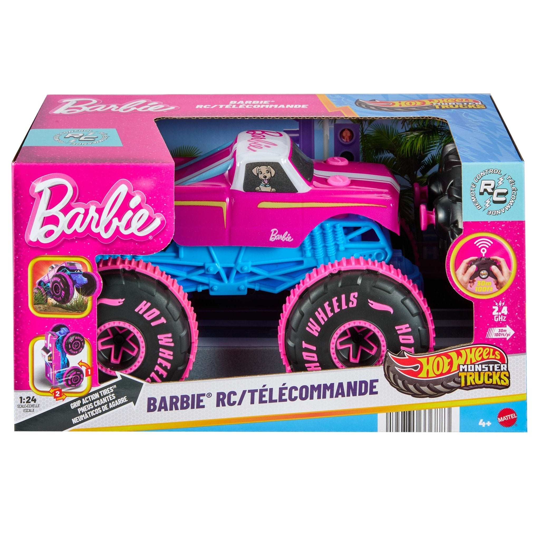 Hot Wheels Monster Trucks 1:24 Scale Barbie RC Toy Vehicle - Colorland Toys