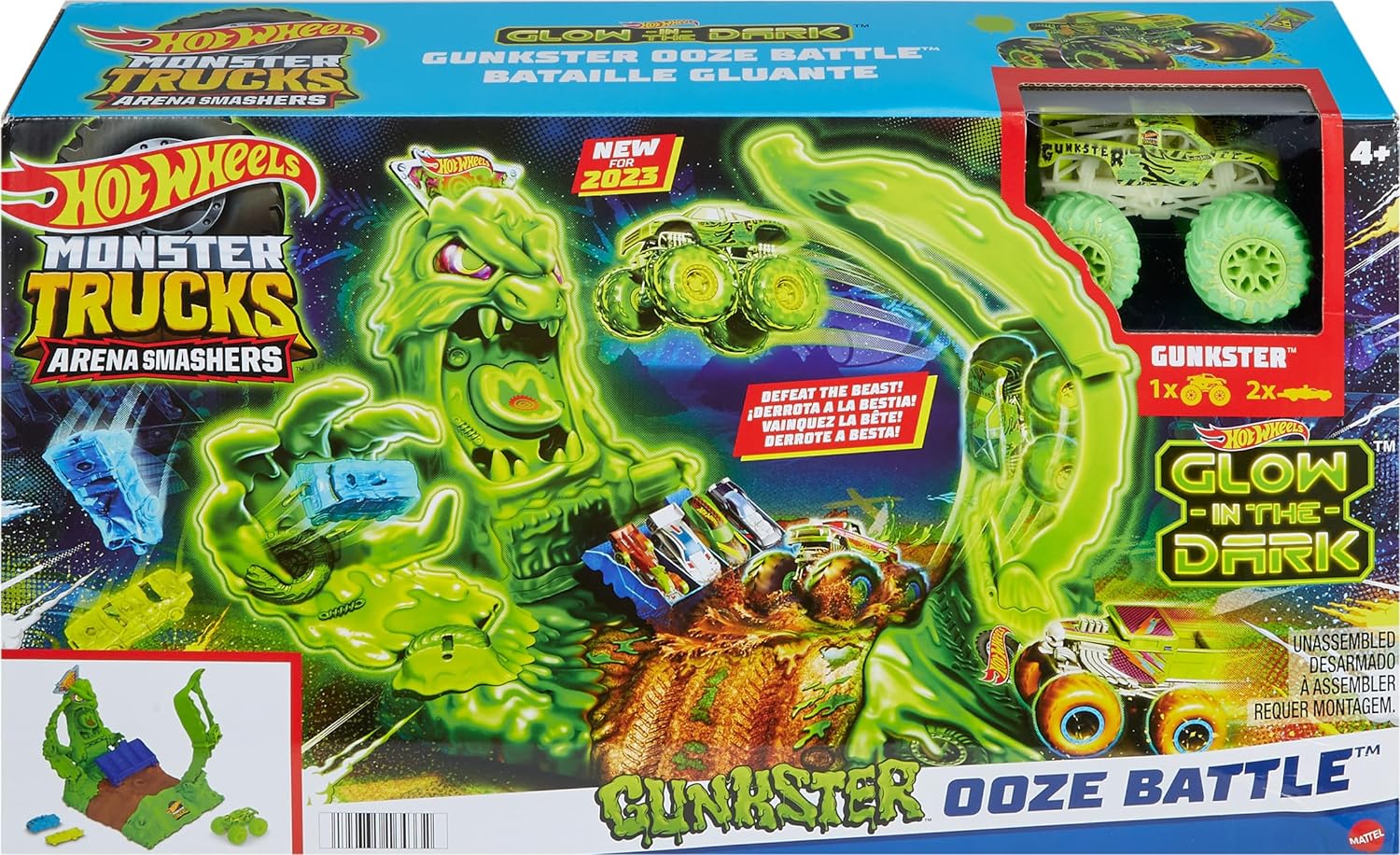 Hot Wheels Monster Trucks Arena Gunkster Ooze Battle HPN72 - Colorland Toys