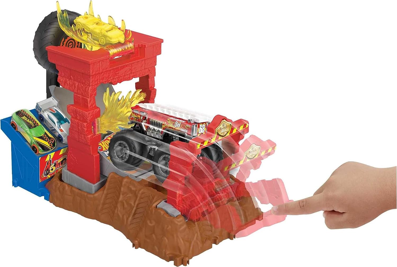 Hot Wheels Monster Trucks Arena Smashers - Fire Crash Challenge HNB90/HNB87 - Colorland Toys