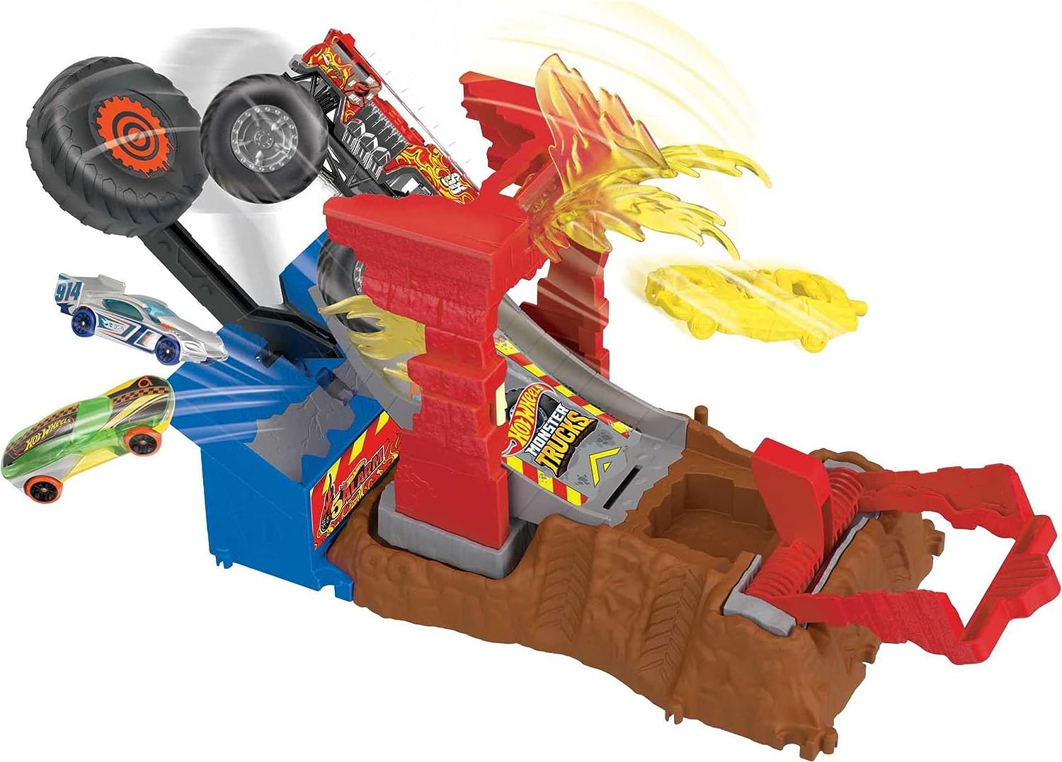 Hot Wheels Monster Trucks Arena Smashers - Fire Crash Challenge HNB90/HNB87 - Colorland Toys