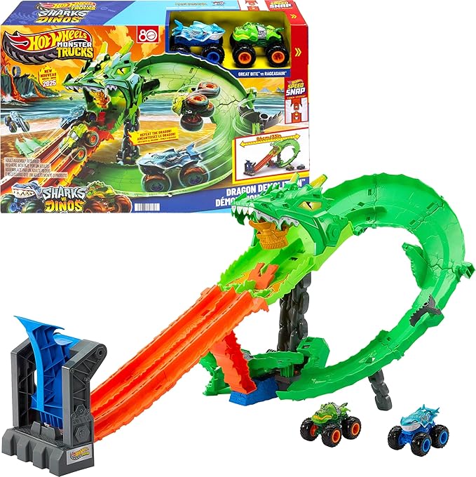 Hot Wheels Monster Trucks Dragon Destruction JFR06 - Colorland Toys