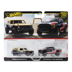 Hot Wheels Premium Car Culture Pack of 2 - Ford Bronco R And '17 Ford F - 150 Raptor HRR77/HBL96 - Colorland Toys