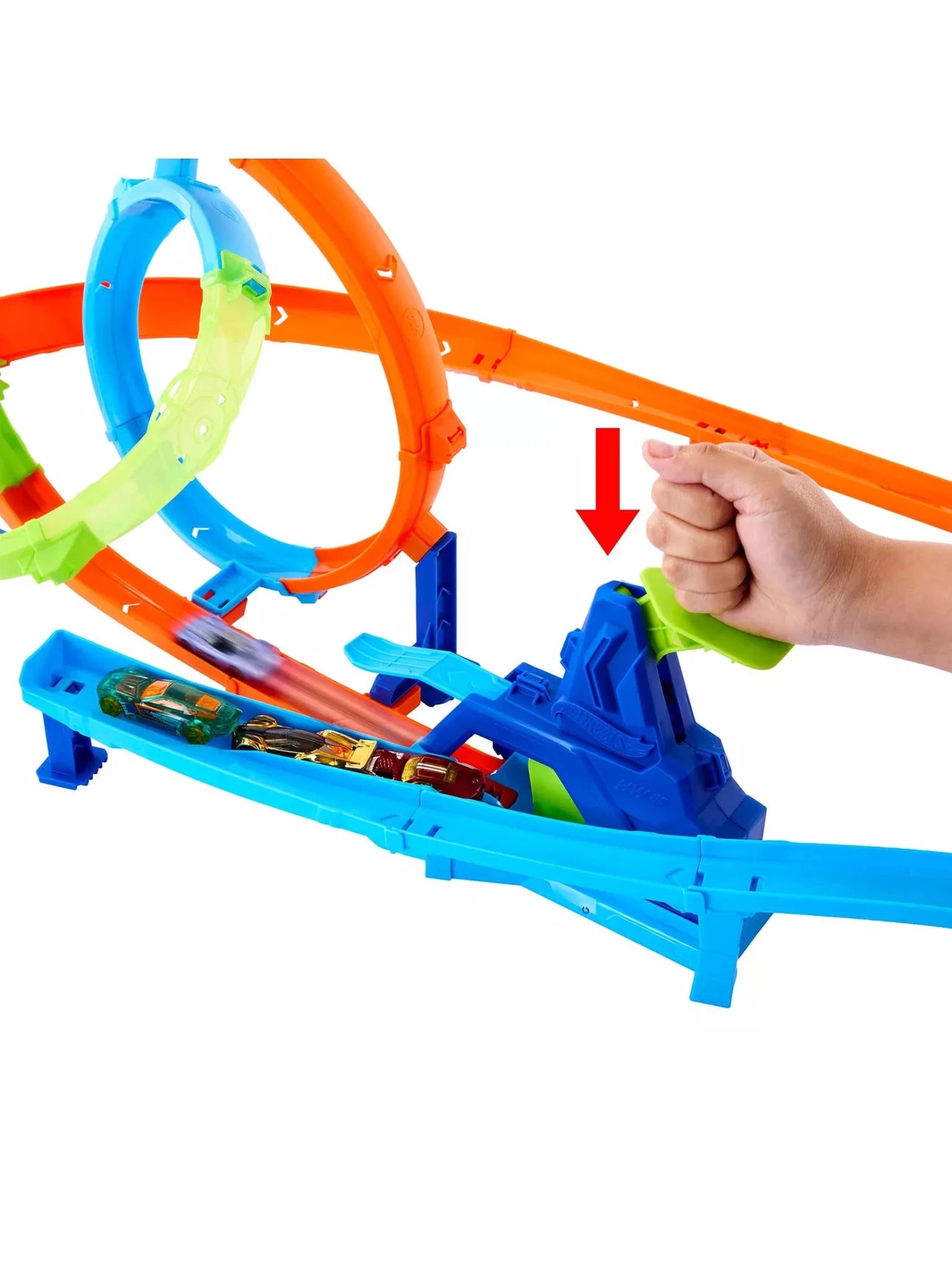 Hot Wheels Stunt Tracks Rapid Launch Cyclone Track Set JHK73 - Colorland Toys
