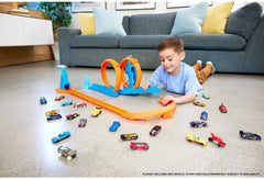 Hot Wheels Triple Loop Track Set with 1:64 Car, JDW39 - Colorland Toys