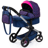 Bayer Design Dolls Pram XEO - Blue with Pink Hearts, Unicorn