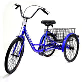 Knolly 20 Inch Three Wheel Bicycle with Basket Blue - Colorland Toys