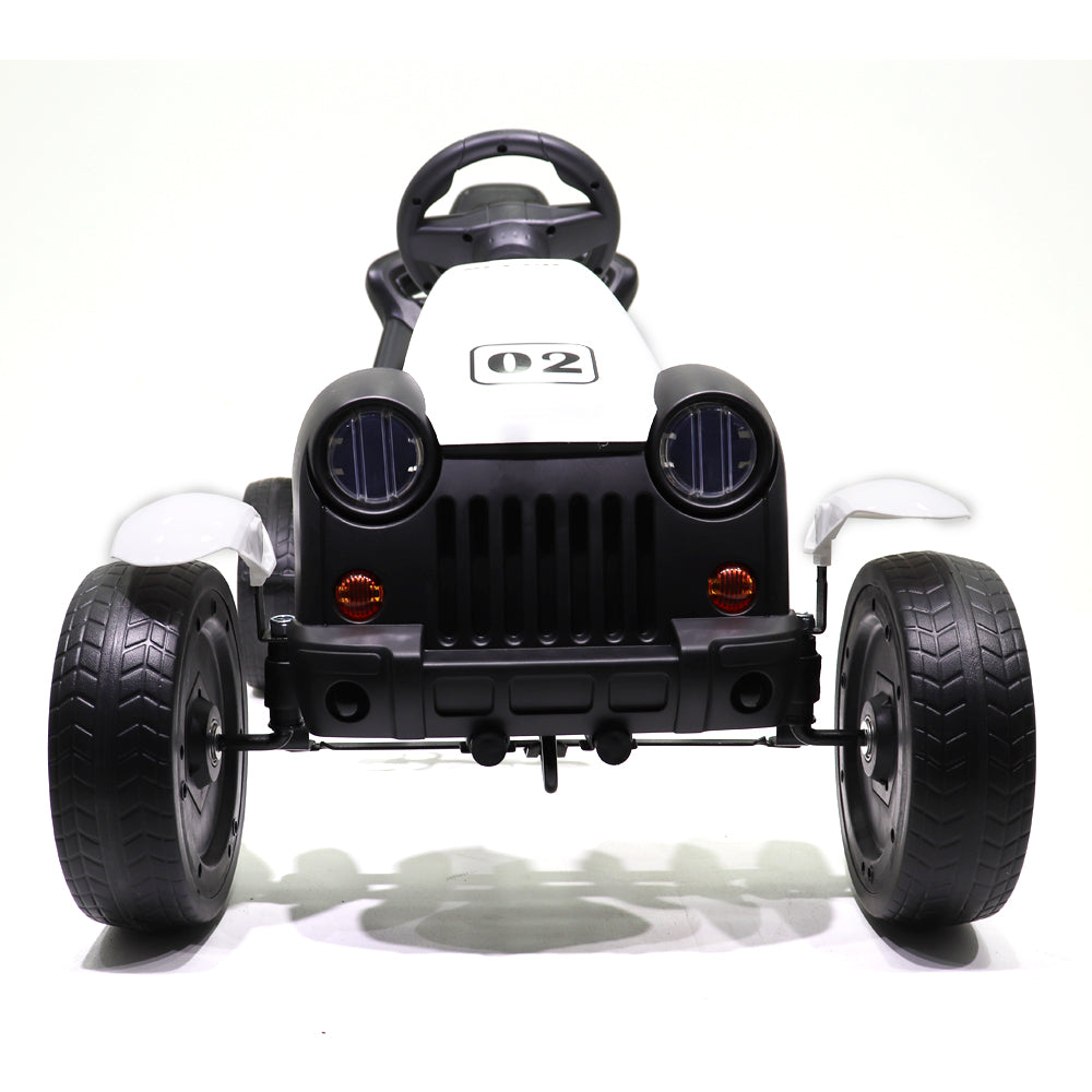 Go Kart Kids Ride On Pedal Car 4 Wheel (White) - Colorland Toys