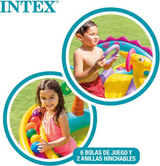 Intex Dinoland Inflatable Play Center – Dinosaur - Themed Water Pool with Slide & Sprayer (Model 57135) - Colorland Toys