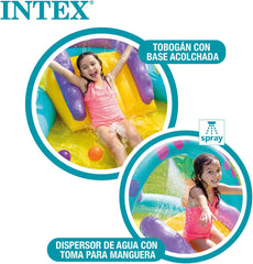 Intex Dinoland Inflatable Play Center – Dinosaur - Themed Water Pool with Slide & Sprayer (Model 57135) - Colorland Toys