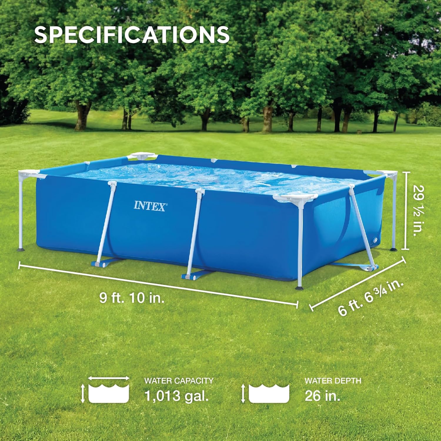 Intex Frame Above Ground Pool Rectangular 3.00mx2.00mx75cm 28272 - Colorland Toys