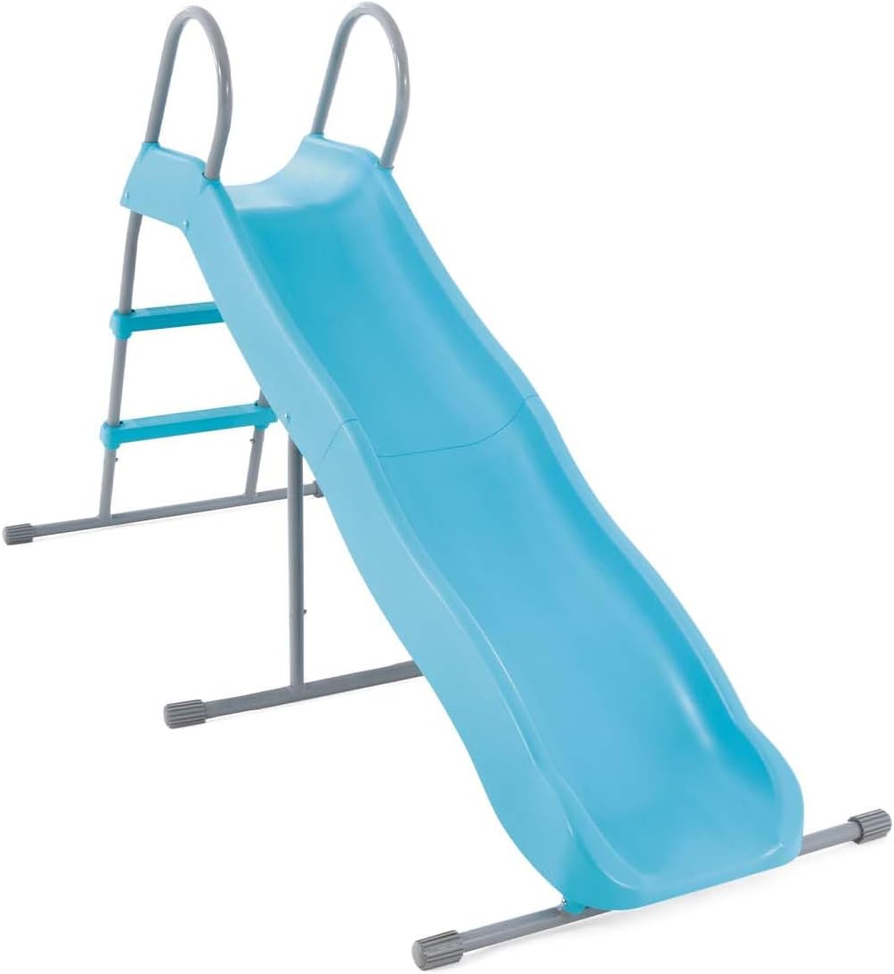 Intex Freestanding Outdoor Slide Set – Light Blue, Alloy Steel Frame, for Kids Ages 3–10 - Colorland Toys