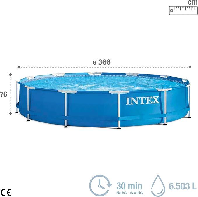 Intex Metal Frame Pool Set Round with Pump 12ft 3.66mx76cm 28212 - Colorland Toys