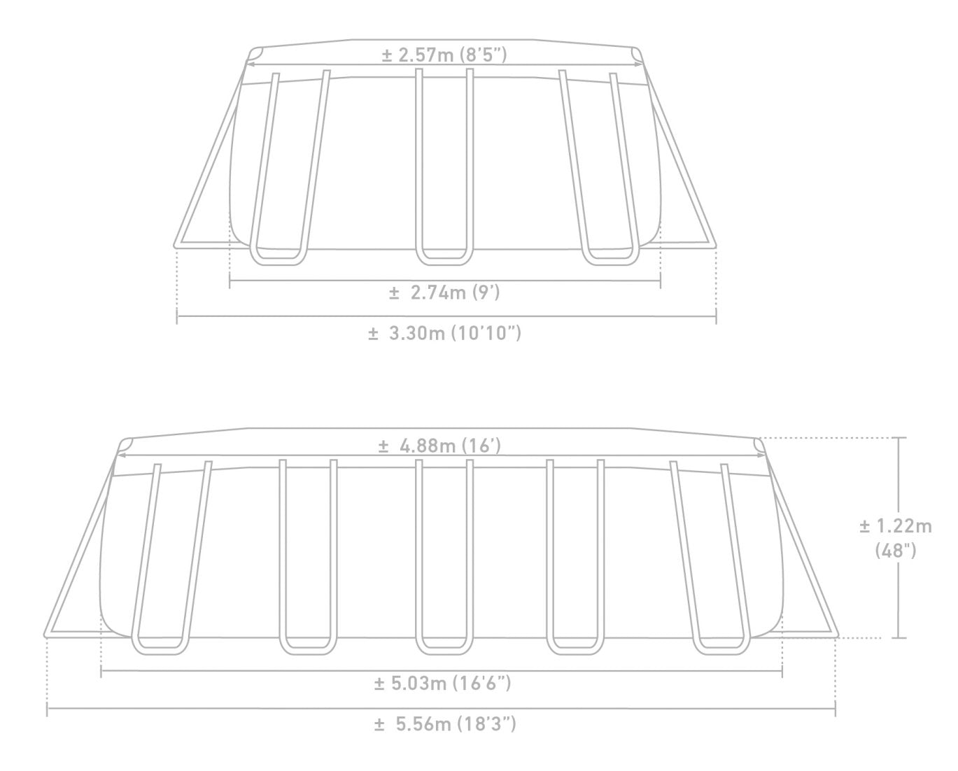 Intex Prism Frame Oval Pool Set Light Gray (503x274x12) 26796 - Colorland Toys