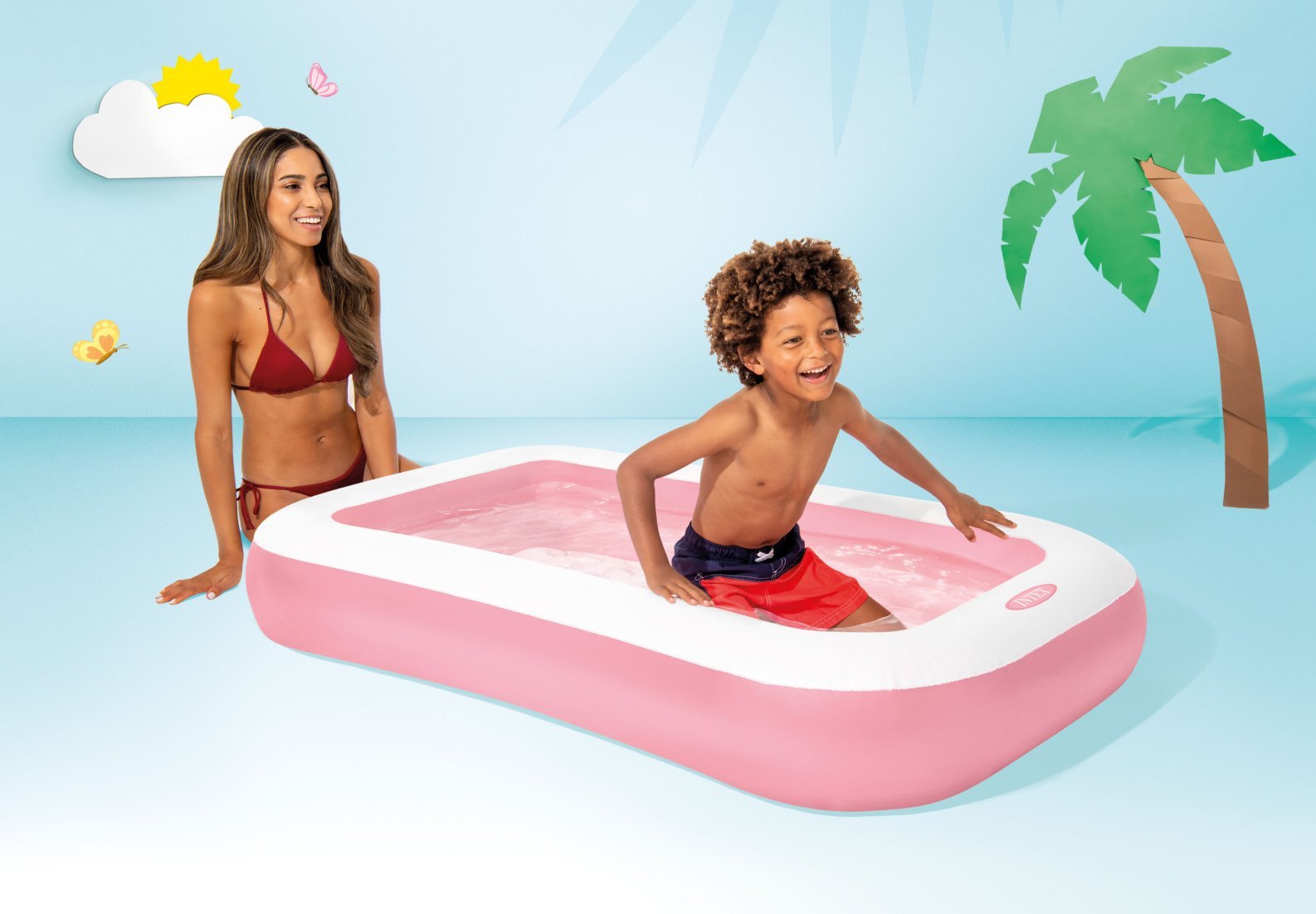 Intex Rectangular Pink Pool 58423 - Colorland Toys