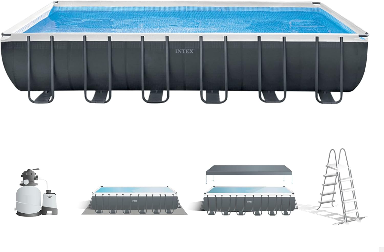 Intex Ultra Rectangular Frame Pool 24ft 7.32mx3.66mx1.32 - Colorland Toys
