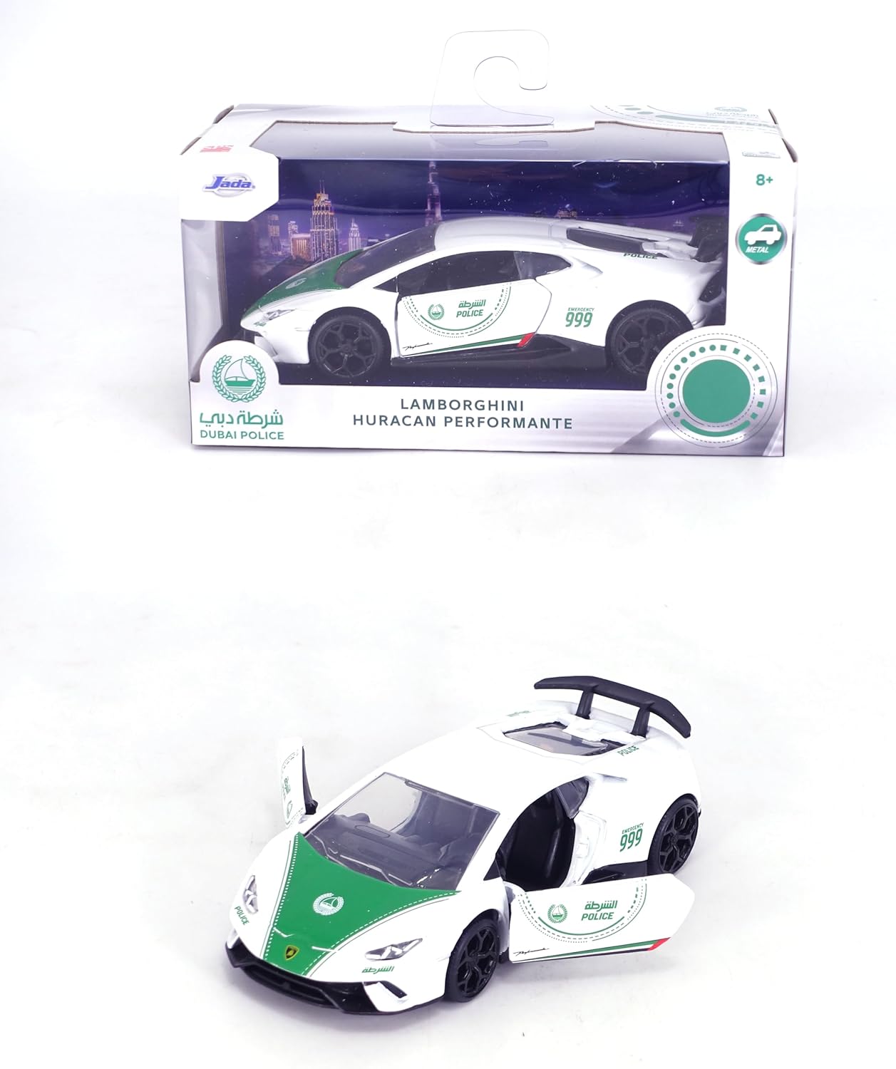 Jada Dubai Police Car Lamborghini Huracan Performante Die - cast Scale 1:32 - Colorland Toys