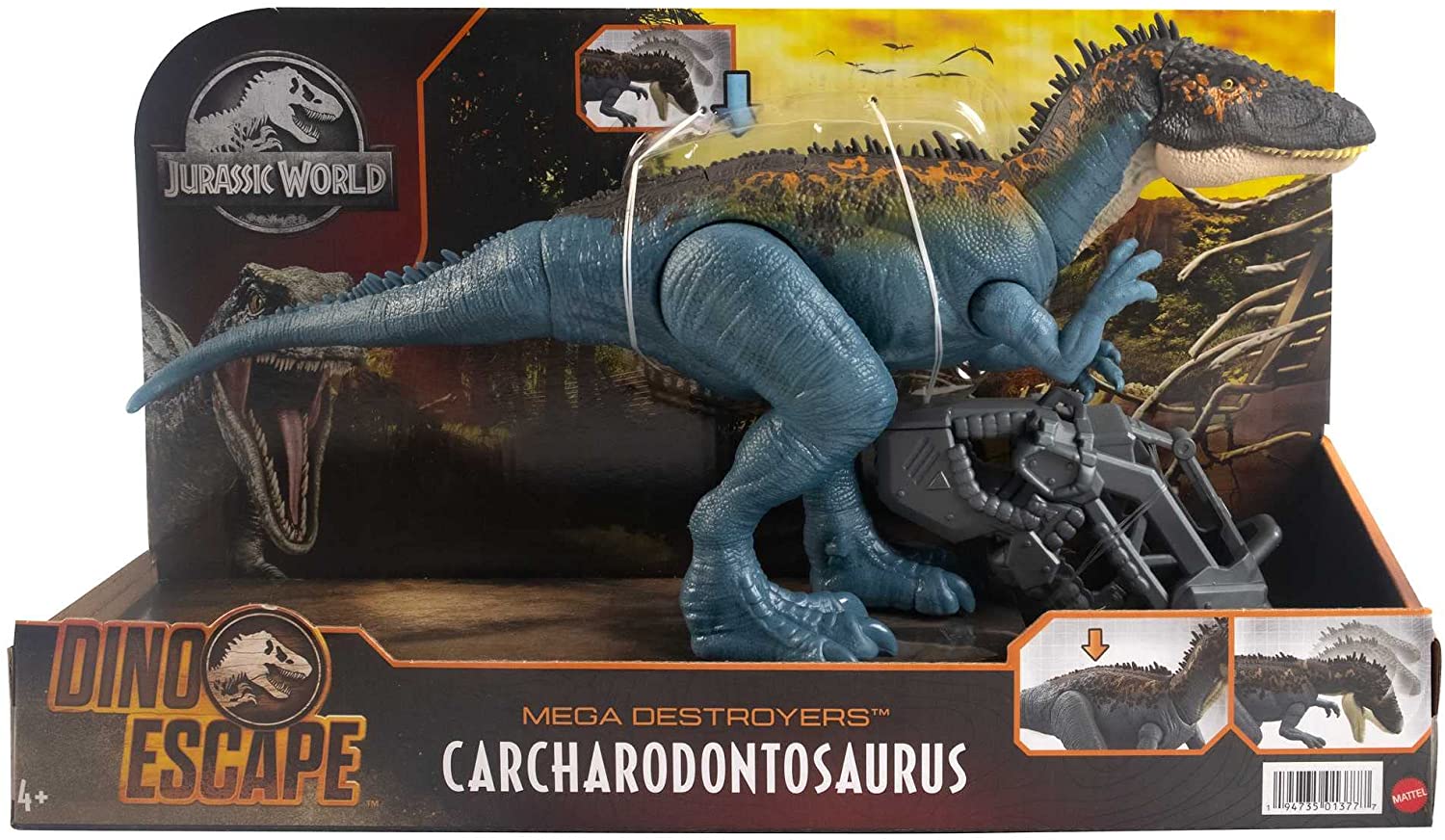 Jurassic World Dino Escape Mega Destroyers Carcharodontosaurus Blue HCM04/GWD60 - Colorland Toys