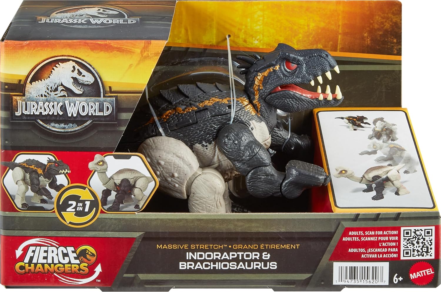 Jurassic World Fierce Changers Indoraptor & Brachiosaurus Action Figure HPD35/HPD33 - Colorland Toys