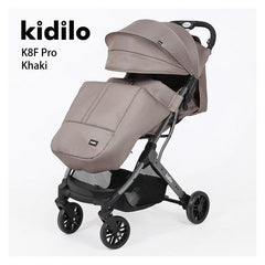 Kidilo K8F Luxury Foldable 3-in-1 Baby Stroller, Lightweight, Black - Colorland Toys