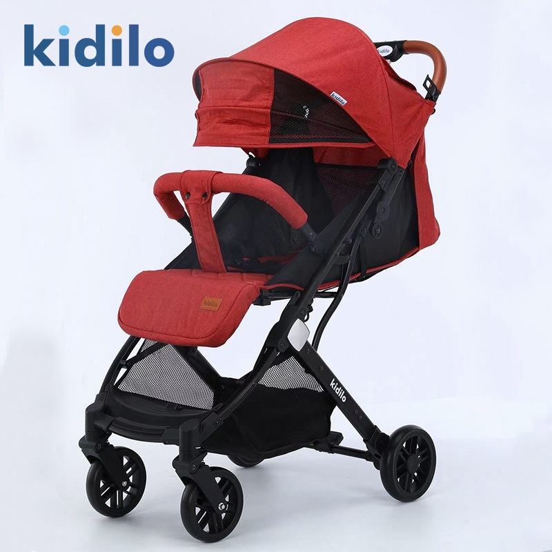 Kidilo K8F Luxury Foldable 3-in-1 Baby Stroller, Lightweight, Black - Colorland Toys