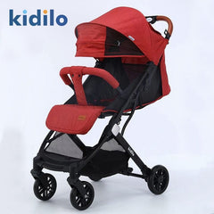 Kidilo K8F Luxury Foldable 3-in-1 Baby Stroller, Lightweight, Black - Colorland Toys