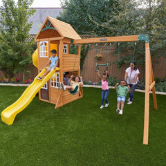 Kidkraft Castlewood Wooden Swing Set / Playset - Colorland Toys